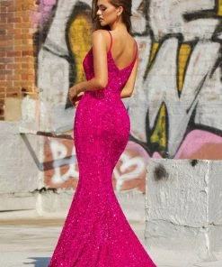 Portia And Scarlett - PS21207 Spaghetti Strap Sequin Mermaid Gown