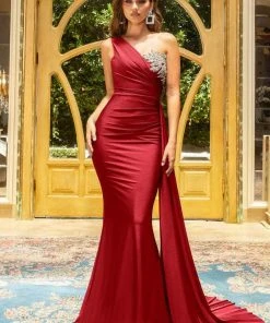 Portia And Scarlett - PS21219 Embellished One Shoulder Trumpet Dress