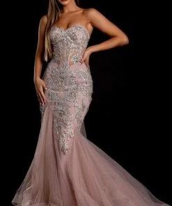 Portia And Scarlett - PS21244 Bedazzled Corseted Long Gown