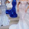 Portia And Scarlett - Ps22353 Draped Off Shoulder Sequin Gown 1 Portia And Scarlett - Ps22353 Draped Off Shoulder Sequin Gown