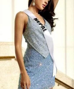 Portia And Scarlett PS22484C - Overlaid Neck Cocktail Dress