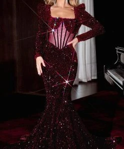 Portia And Scarlett PS22556 - Square Sheer Corset Evening Gown