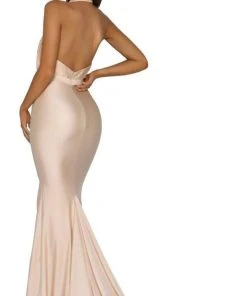 Portia And Scarlett - PS5007 Ruched Halter Evening Dress 16 Portia And Scarlett - PS5007 Ruched Halter Evening Dress