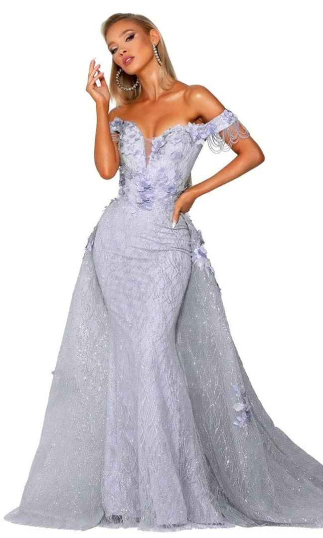 Portia And Scarlett - PS6001S Off Shoulder Overskirt Prom Gown 3 Portia And Scarlett - PS6001S Off Shoulder Overskirt Prom Gown