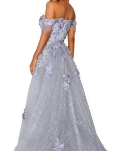 Portia And Scarlett - PS6001S Off Shoulder Overskirt Prom Gown