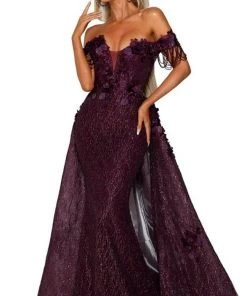 Portia And Scarlett - PS6001S Off Shoulder Overskirt Prom Gown 13 Portia And Scarlett - PS6001S Off Shoulder Overskirt Prom Gown