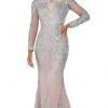 Portia And Scarlett - PS6024 Glittering Long Sleeve Trumpet Gown