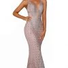 Portia And Scarlett - PS6027 Illusion Plunging Neck Glitter Mesh Gown