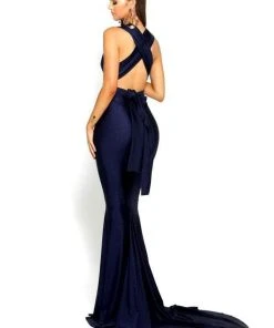 Portia And Scarlett PS6110 - Plunging Neck Sheath Formal Dress