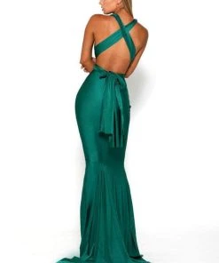Portia And Scarlett PS6110 - Plunging Neck Sheath Formal Dress