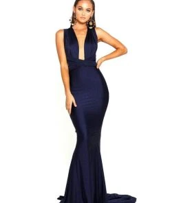 Portia And Scarlett PS6110 - Plunging Neck Sheath Formal Dress