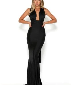 Portia And Scarlett PS6110 - Plunging Neck Sheath Formal Dress