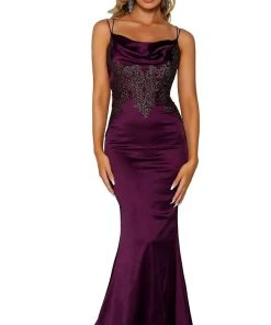 Portia And Scarlett - PS6300 Cowl Neckline Mermaid Evening Gown