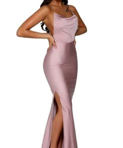 Portia And Scarlett - PS6319 Sleeveless Cowl Neck Metallic Strap Gown