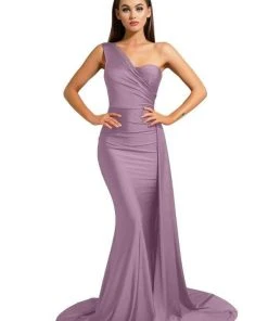 Portia And Scarlett - PS6321 Ruched Asymmetric Evening Dress