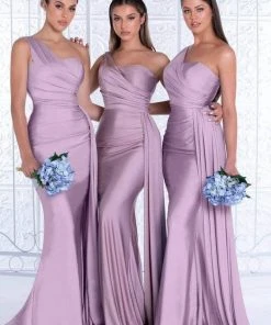 Portia And Scarlett - PS6321 Ruched Asymmetric Evening Dress