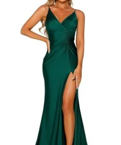 Portia And Scarlett - PS6322 Sleeveless V Neck High Slit Evening Dress