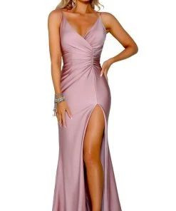 Portia And Scarlett - PS6322 Sleeveless V Neck High Slit Evening Dress