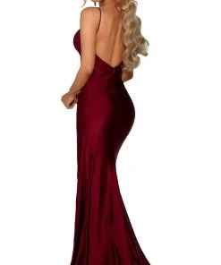 Portia And Scarlett - PS6322 Sleeveless V Neck High Slit Evening Dress