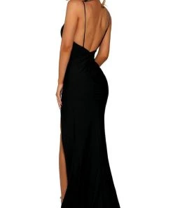 Portia And Scarlett - PS6322 Sleeveless V Neck High Slit Evening Dress
