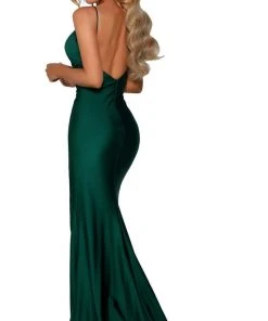 Portia And Scarlett - PS6322 Sleeveless V Neck High Slit Evening Dress