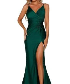 Portia And Scarlett - PS6322 Sleeveless V Neck High Slit Evening Dress