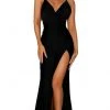 Portia And Scarlett - PS6322 V Neck Evening Dress With Slit