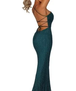 Portia And Scarlett - PS6328 Strappy Open Back Beaded Net Fitted Gown