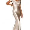 Portia And Scarlett - PS6358 Draped Off Shoulder Satin Long Gown