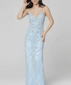 Primavera Couture - 3428 Beaded V-Neck Sheath Dress 14 Primavera Couture - 3428 Beaded V-Neck Sheath Dress