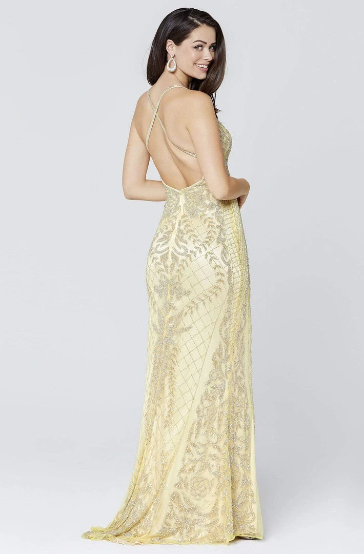 Primavera Couture - 3428 Beaded V-Neck Sheath Dress 10 Primavera Couture - 3428 Beaded V-Neck Sheath Dress