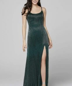 Primavera Couture - 3457 Scoop Beaded Open Back Sheath Dress