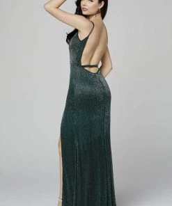 Primavera Couture - 3457 Scoop Beaded Open Back Sheath Dress