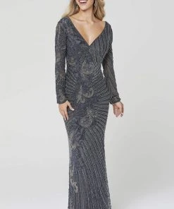 Primavera Couture - 3492 Embellished Long Sleeve Long Dress