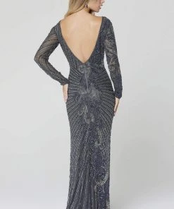 Primavera Couture - 3492 Embellished Long Sleeve Long Dress