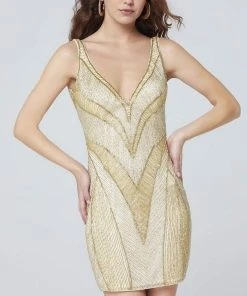 Primavera Couture - 3537 Modified V-Neck Sheath Dress 16 Primavera Couture - 3537 Modified V-Neck Sheath Dress