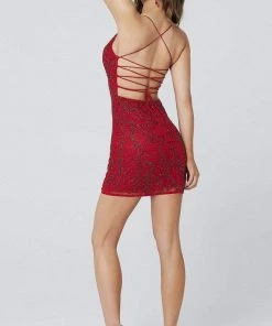 Primavera Couture - 3554 Spaghetti Strap Beaded Sheath Dress