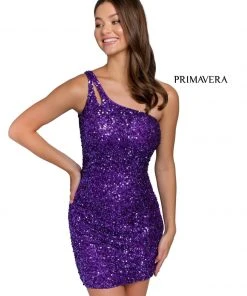 Primavera Couture - 3573 Cut-Out Sequined Fitted Cocktail Dress