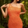 Primavera Couture - 3573 One Shoulder Sequined Fitted Cocktail Dress 2 Primavera Couture - 3573 One Shoulder Sequined Fitted Cocktail Dress
