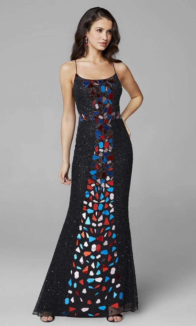 Primavera Couture - 3616 Fully Beaded Cut-Glass Accent Evening Dress 6 Primavera Couture - 3616 Fully Beaded Cut-Glass Accent Evening Dress