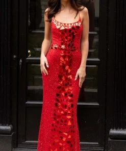 Primavera Couture - 3616 Fully Beaded Cut-Glass Accent Evening Dress 25 Primavera Couture - 3616 Fully Beaded Cut-Glass Accent Evening Dress