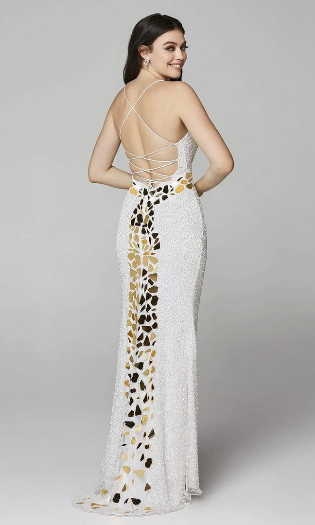 Primavera Couture - 3616 Fully Beaded Cut-Glass Accent Evening Dress 22 Primavera Couture - 3616 Fully Beaded Cut-Glass Accent Evening Dress