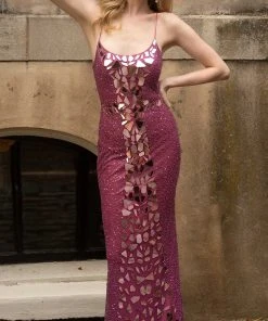 Primavera Couture - 3616 Fully Beaded Cut-Glass Accent Evening Dress 38 Primavera Couture - 3616 Fully Beaded Cut-Glass Accent Evening Dress