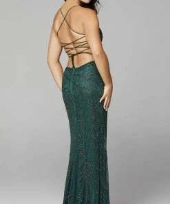 Primavera Couture - 3636 Strappy Open Back Scoop Neck Beaded Gown