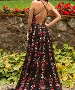 Primavera Couture - 3639 Floral Sequin A-Line High Low Dress