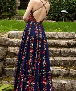 Primavera Couture - 3639 Floral Sequin A-Line High Low Dress