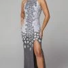 Primavera Couture - 3642 Sequin Halter Dress With Slit