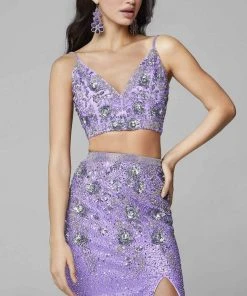 Primavera Couture - 3647 Two Piece Plunging V Neck Dress 22 Primavera Couture - 3647 Two Piece Plunging V Neck Dress