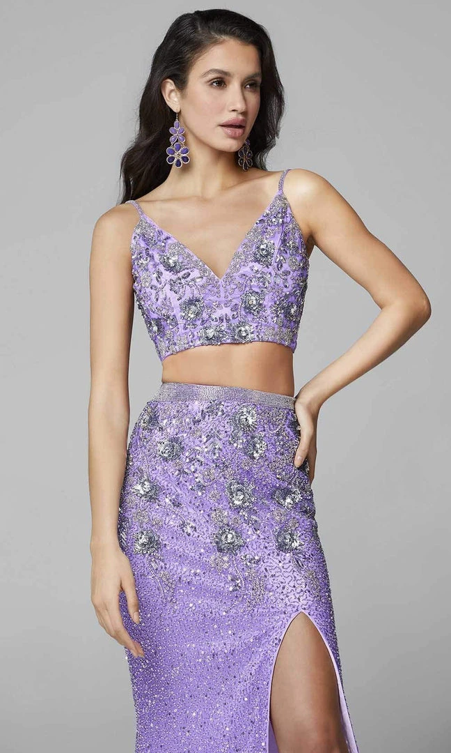 Primavera Couture - 3647 Two Piece Plunging V Neck Dress 11 Primavera Couture - 3647 Two Piece Plunging V Neck Dress