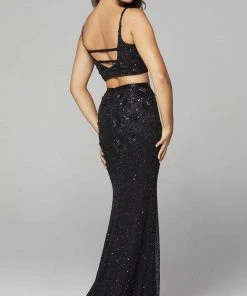 Primavera Couture - 3647 Two Piece Plunging V Neck Dress 15 Primavera Couture - 3647 Two Piece Plunging V Neck Dress